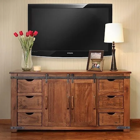 70" TV Stand with 6 Drawers